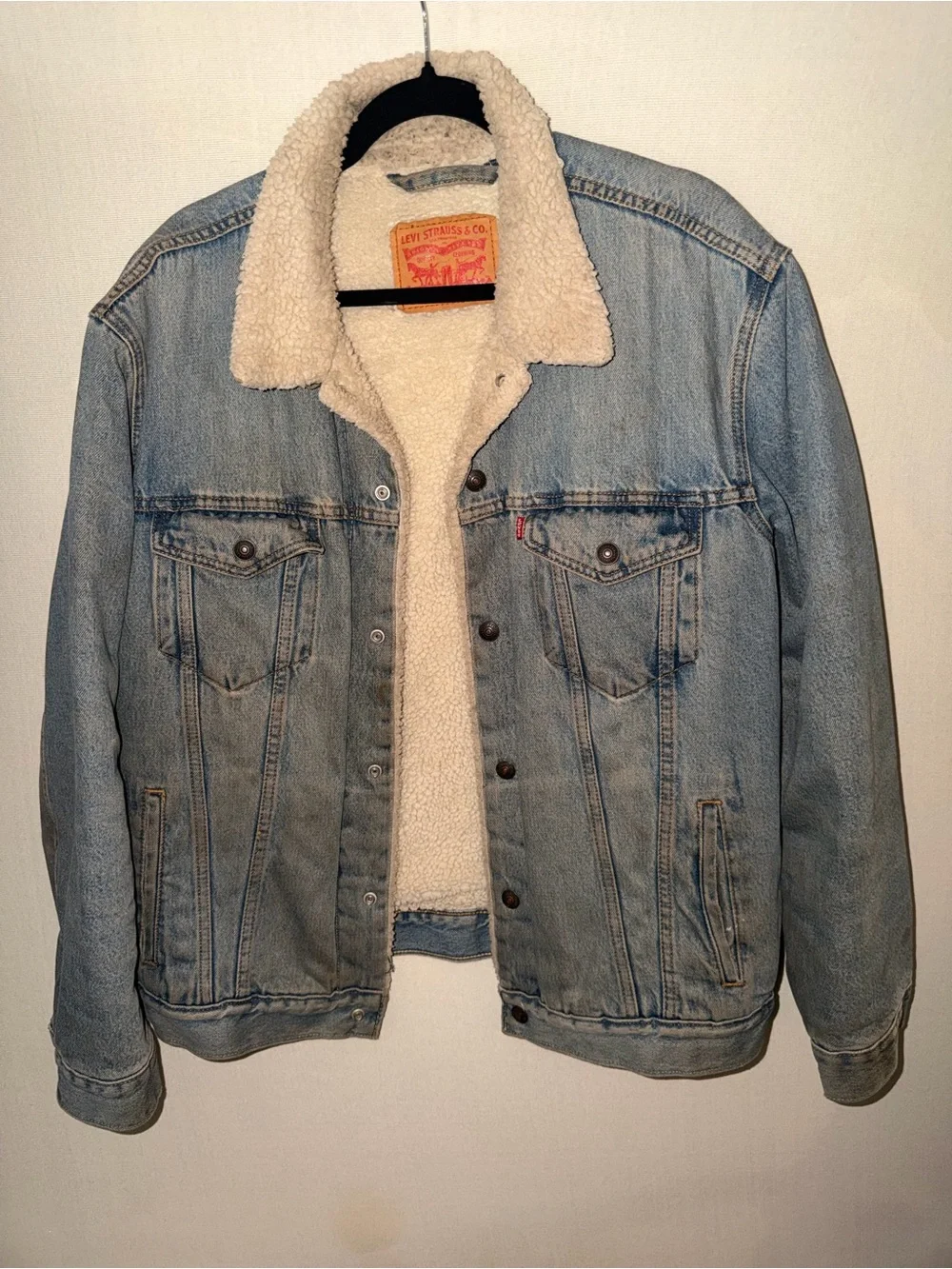 Levi's Light Blue Denim Jacket with Cream Sherpa Lining